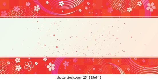 New Year's background illustration. A beautiful background with Japanese patterns.