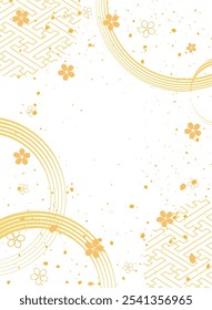 New Year's background illustration. A beautiful background with Japanese patterns.