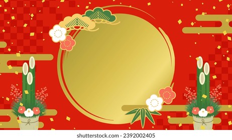 New Year's background illustration with a gorgeous image (banner template for New Year's sale)