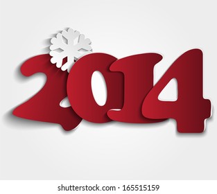 New Year's background with paper figures "2014"