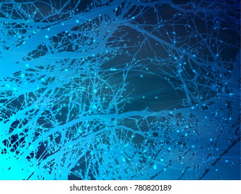 New Year's background. patterns frosty on window vector for your design
