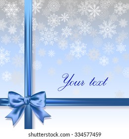 New Year's background with snowflakes and bow