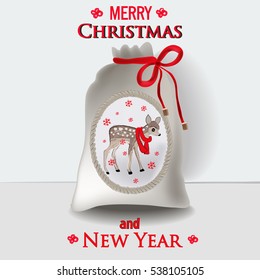 New Year's bag with a pattern deer
