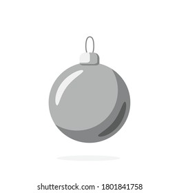 New year's ball is grey. Vector illustration