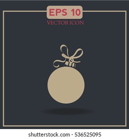New Year's ball on a dark background.  icon for the web. logo design
