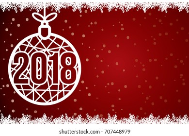 New Year's ball with the year 2018 inside on a dark background