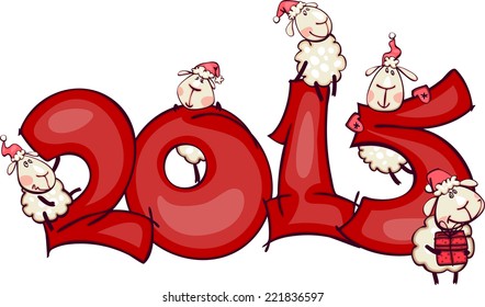 New Year's banner 2015 with the ram and goat