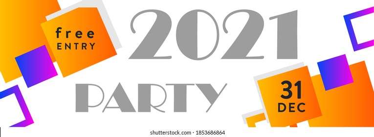 New Year's banner 2021. Minimal cover design. Templates for Christmas flyers, greeting cards, brochures. Vector.