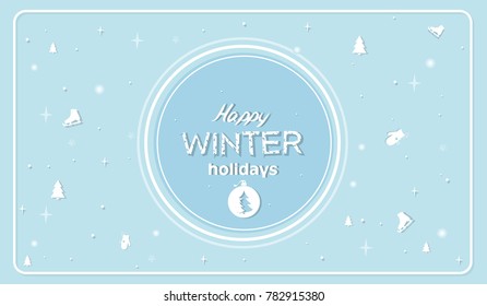 New Year's banner with a Christmas tree toy and place for text