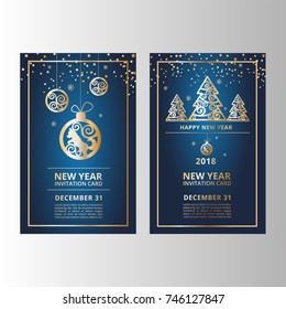 New Year's banners, flyers for web sites