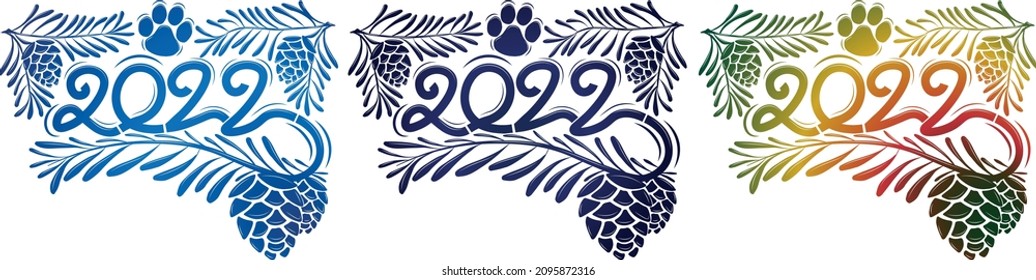 New year's beautiful inscription 2022