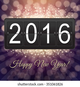 New Years Black Counter With Gradient Mesh, Vector illustration