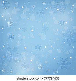 New Year's blue background with snowflakes