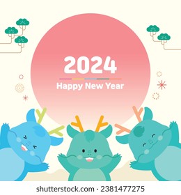 New Year's Blue Dragon Characters