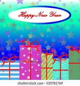 New Year's box with a colorful new year