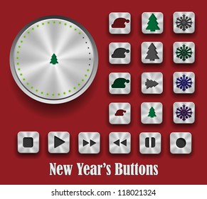 New Year's buttons