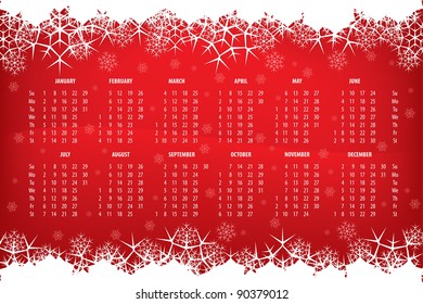 New Years calendar 2012, vector illustration