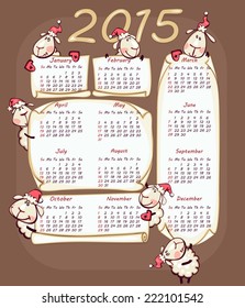 New Year's calendar 2015  with the ram, goat