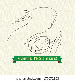 New Year's Calligraphy 2014 Year of the Horse on canvas background. Greeting card in vector