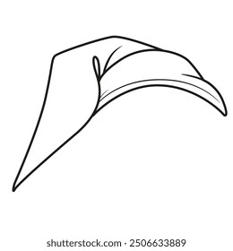 New Year's cap with edge linear drawing. Image produced without the use of any form of AI software at any stage.