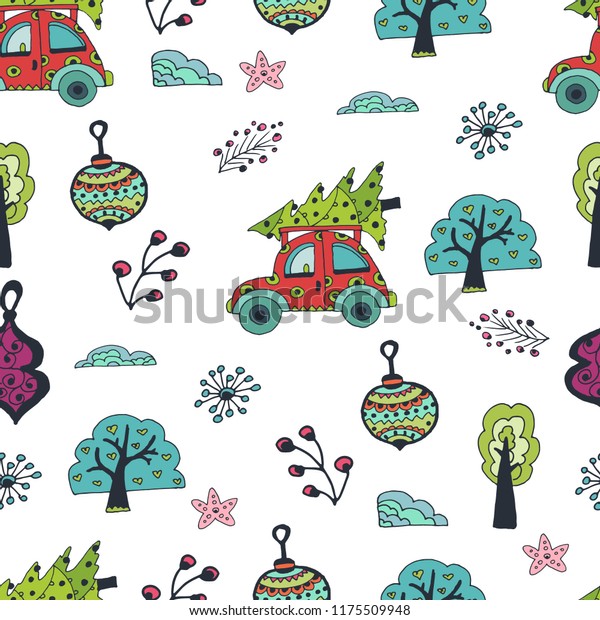 New Year\'s car\
pattern
