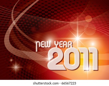  New Years Card 2011 mit abstraktem Hintergrund