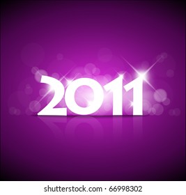 Tarjeta de Año Nuevo 2011 con luz de fondo y lugar para el texto