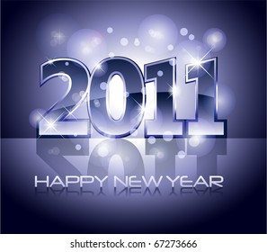 New Years card 2011 with lights and sparkle and place for your text