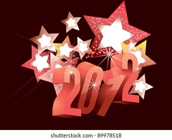 New Years card 2012 with back light and place for your text