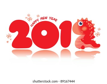 New Years card 2012 with dragon