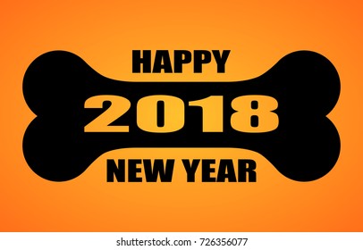 New Year's card in 2018. Happy New Year 2018. Vector illustration