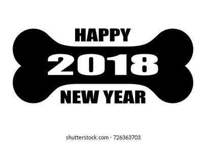 New Year's card in 2018. Happy New Year 2018. Vector illustration