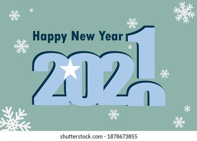 New Year's card 2021. Depicted: an element of the flag of Somalia, a festive inscription and snowflakes. it can be used as a promotional poster, postcard, flyer, invitation, or website.