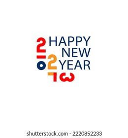 New Year's card 2023. Font composition. A design element for postcards, posters, stickers, labels, packaging, social media. Vector color illustration