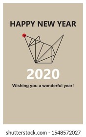 New year's card of abstract red nose mouse