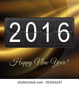 New Years Card With Black Counter With Gradient Mesh, Vector illustration