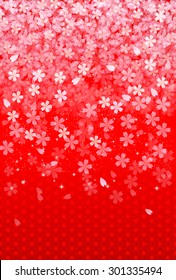 New Year's card cherry background