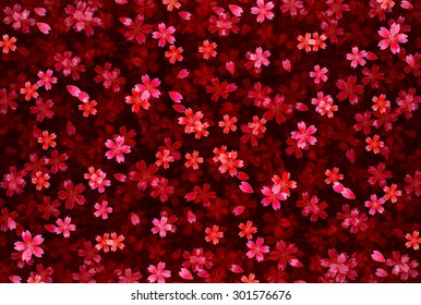 New Year's card cherry background