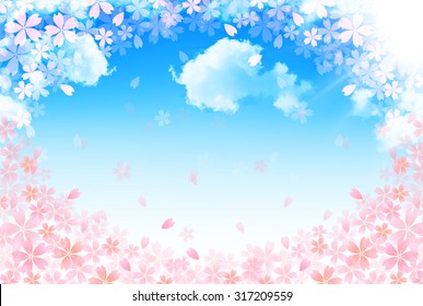 New Year's card cherry background