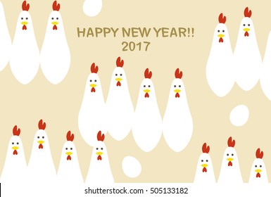 New years card Chickens & eggs