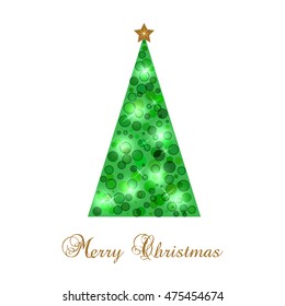 New Year's card with Christmas tree. Vector illustration