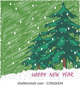 New Year's card with a congratulation of new year.