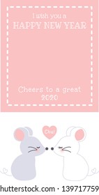 New Year's card :Couple of mouse