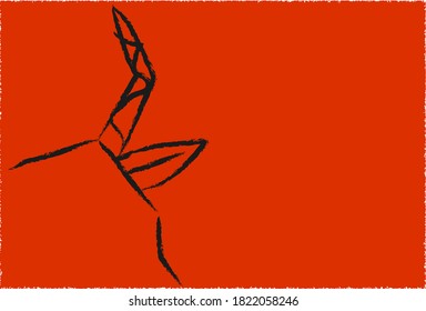 New Year's card of cow silhouette 2021