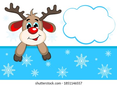 New Year's card with a deer 02