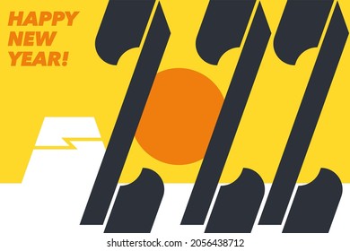 New Year's card design for the year: 2022 typography