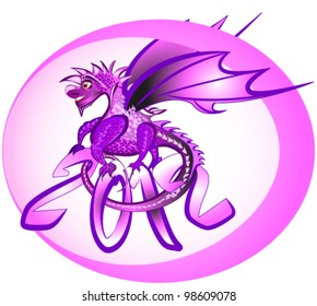 new year's card with dragon