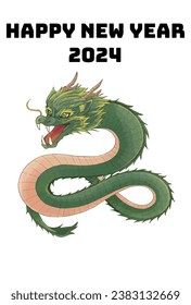 New Year's card with dragon and Happy New Year