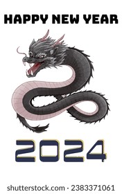 New Year's card with dragon and Happy New Year