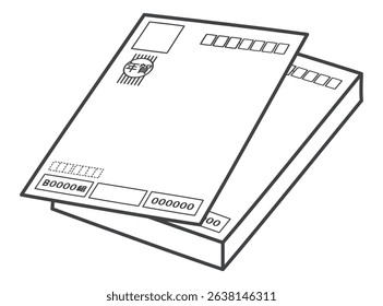 New Year's card. greeting card. Japanese traditional culture. Vector illustration. Translation : New Year’s greetings.
